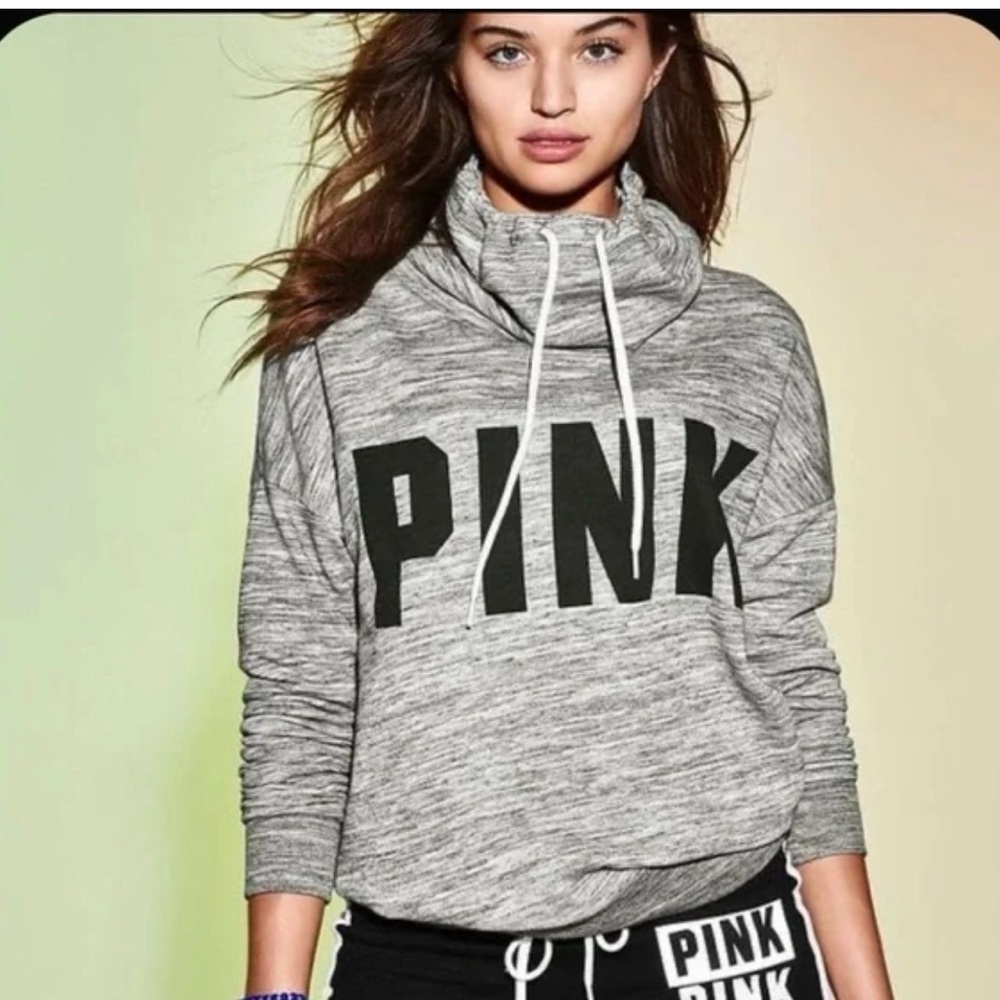 Victoria's Secret PINK Y2K cowl neck sweatshirt grey size XS.
